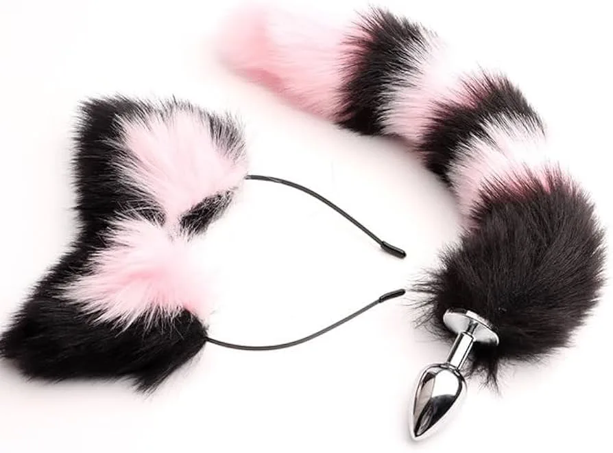 CONVOW 1 Set 40cm Sexy Fox Tail Anal Plug