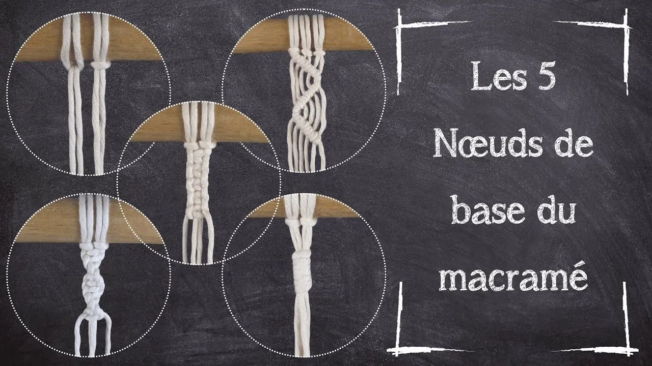 Tutoriel Macramé — Les 5 nœuds de base du macramé — Débutant - YouTube