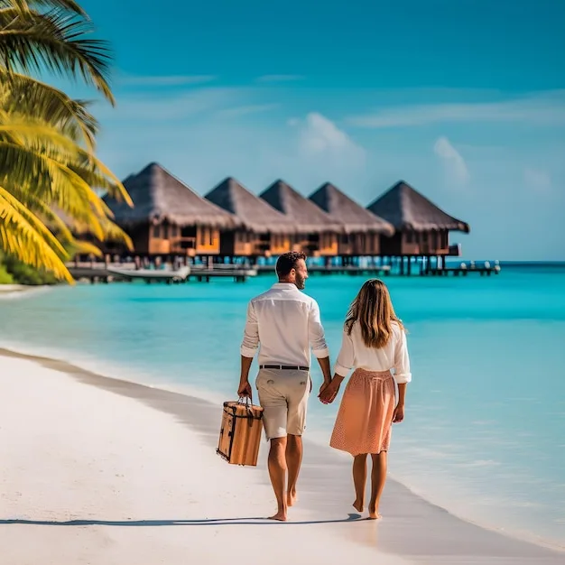 Premium Photo | Tropical vacation in a luxurious hotel romantic beach ...